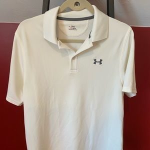 White Under Armour Golf Shirt Sm